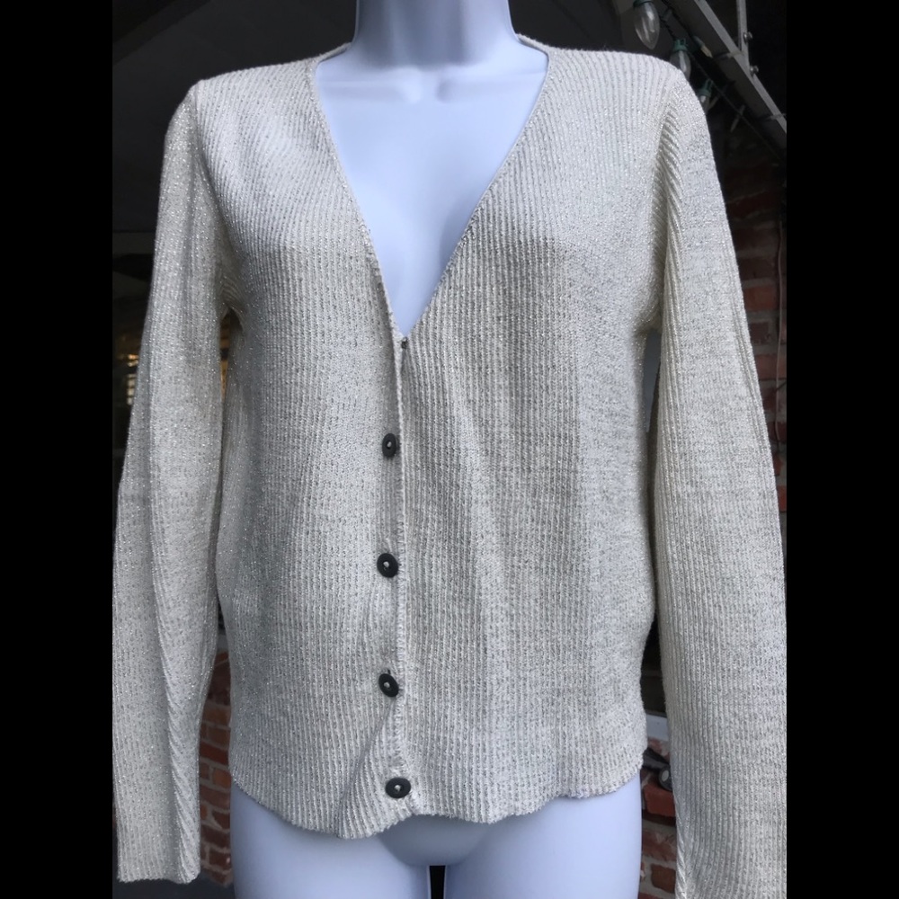 ON BASE , white off knitwear, M size COTTON